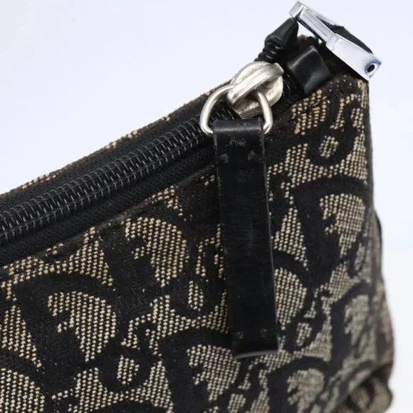 Christian Dior Trotter Canvas Pouch Brown Silver Auth bs29749 - Picture 9 of 16
